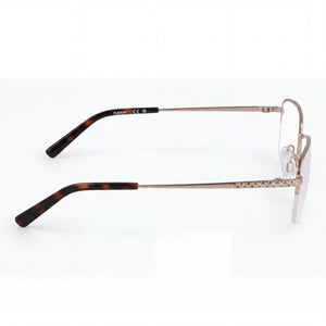 Flexon W3043 Rectangle Eyeglasses Unisex — side view, Gold Acetate temples