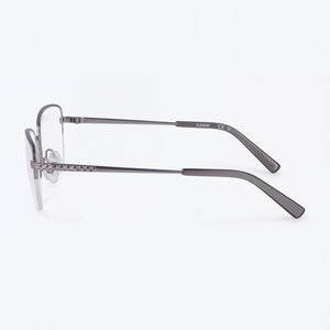 Flexon W3043 Rectangle Eyeglasses Unisex — side view, Gray Metal temples