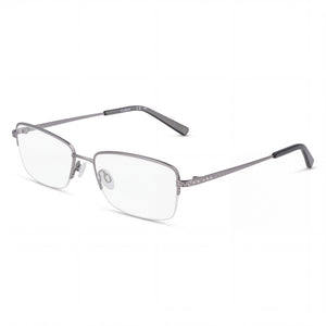 Flexon W3043 Silver Rectangle Eyeglasses Unisex, Metal frame