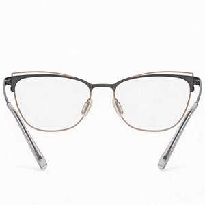 Flexon W3100 Cat Eye Eyeglasses Women — side view, Gray Acetate temples