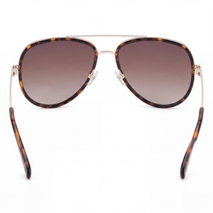 Fossil 2147/G/S Aviator Sunglasses Women — side view, Non-Polarized Brown Shaded lens