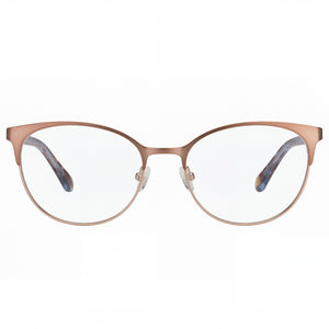 Fossil 7041 Round Eyeglasses for Women — front view, Stainless Steel