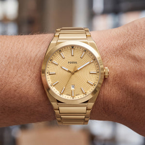 Fossil Everett FS5965 Men's Watch — side view, Stainless Steel case 42mm