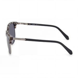 Fossil Fos 2113/G/S Square Sunglasses Unisex — side view, Non-Polarized Grey Ruthenium lens