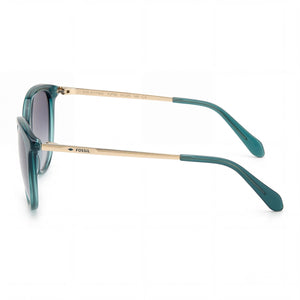 Fossil Fos 2117/G/S Cat Eye Sunglasses Women — side view, Blue lens