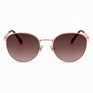 Fossil Fos 2129/G/S Round Sunglasses for Women — front view, Metal frame