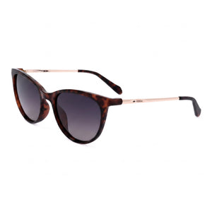 Fossil Fos 3127/S Havana Polarized Cat Eye Sunglasses for Women, Violet Shaded lens