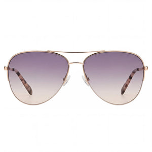 Fossil Fos 3137/G/S Aviator Sunglasses for Women — front view, Stainless Steel frame