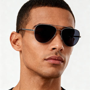 Fossil FOS 3144/G/S Pilot Sunglasses Men — side view, Non-Polarized Grey lens