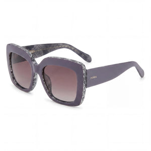 Fossil Fos 3158/S Gray Rectangle Sunglasses for Women, Brown Shaded lens
