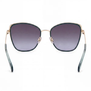 Fossil FOS 3159/G/S Cat Eye Eyeglasses Women — side view, Green Stainless Steel temples