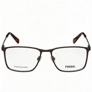 Fossil FOS 7091/G Rectangle Eyeglasses Unisex — front view, Stainless Steel