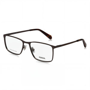 Fossil FOS 7091/G Black Rectangle Eyeglasses Unisex, Stainless Steel frame