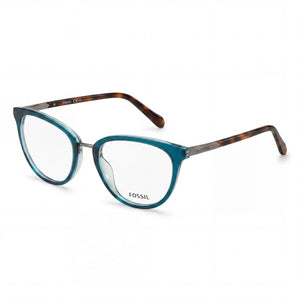 Fossil FOS 7123 Blue Oval Eyeglasses for Women, Acetate frame