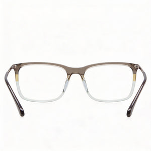 Fossil Fos 7128 Rectangle Eyeglasses Men — side view, Brown Horn Ruthenium Acetate temples