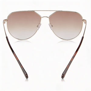 Fossil Aviator Sunglasses Unisex — side view, Non-Polarized Light Gold lens