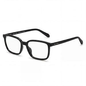 Fossil Modern Black Rectangle Eyeglasses Unisex, Acetate frame