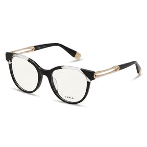 Furla VFU672 Black Rectangle Eyeglasses for Women, Acetate frame