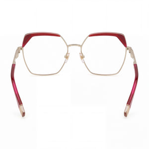 Furla VFU674V Rectangle Eyeglasses Men — side view, Red Metal temples