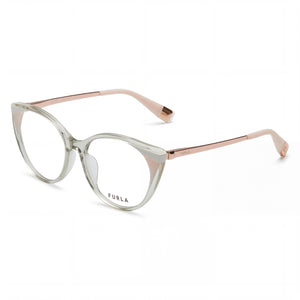 Furla VFU722V Gray Oval Eyeglasses for Women, Acetate frame