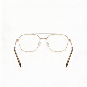 Gant Classic Modern Square Eyeglasses Unisex — side view, Gold frame temples