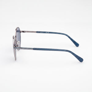 Gant GA7233 Round Sunglasses Women — side view, Non-Polarized Shiny Light Ruthenium lens