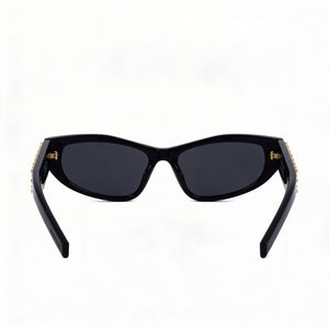 Givenchy GV40078I Rectangle Sunglasses Women — side view, Non-Polarized Smoke lens