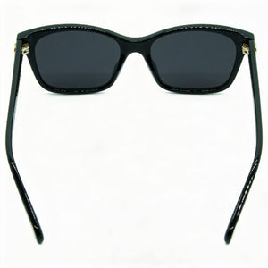 Gucci Rectangle Eyeglasses Men — side view, Black Aluminium temples