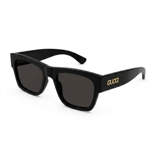 Gucci Black Rectangle Sunglasses Unisex, Non-Polarized lens