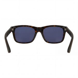 Gucci Gg0008s-003 Rectangle Sunglasses Unisex — side view, Non-Polarized Havana Brown Blue lens