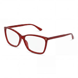 Gucci Gg0025o-004 Red Rectangle Eyeglasses for Women, Plastic frame