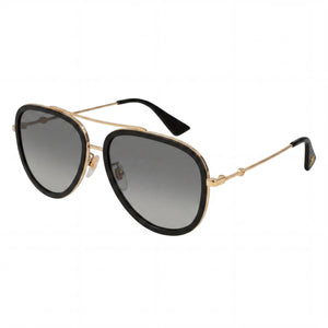 Gucci Gg0062s-011 Black Aviator Sunglasses Unisex, Grey Gradient lens