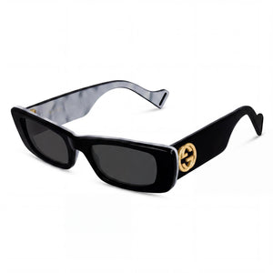 Gucci GG0516S Black Rectangle Sunglasses for Women, Grey lens