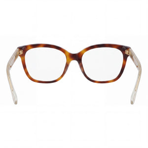 Gucci GG0566O Square Eyeglasses Women — side view, Havana Plastic temples