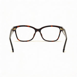 Gucci GG0798O 005 55 Square Eyeglasses Women — side view, Havana Acetate temples