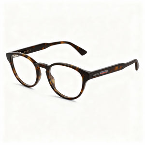 Gucci GG0827O Havana Rectangle Unisex Eyeglasses, Plastic frame