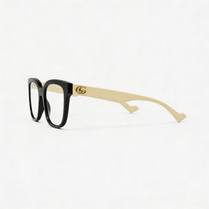 Gucci GG0958O Square Eyeglasses Unisex — side view, Black Plastic temples