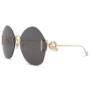 Gucci gg1203s-30013411 Gold Round Sunglasses for Women, Gold lens