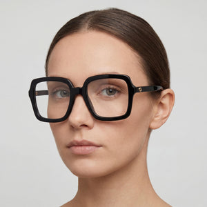 Gucci GG1318O Square Eyeglasses for Women — interior view, Acetate frame detail