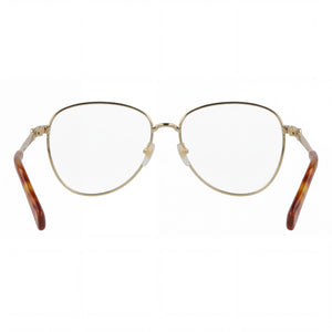 Gucci GG1419S Aviator Eyeglasses Women — side view, Gold Metal temples