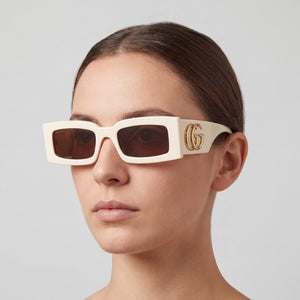 Gucci Gg1425s 004 Rectangle Sunglasses for Women — interior view, Non-Polarized lens detail