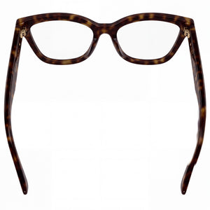 Gucci GG1589O-002 Cat Eye Eyeglasses Women — side view, Havana Transparent Black temples