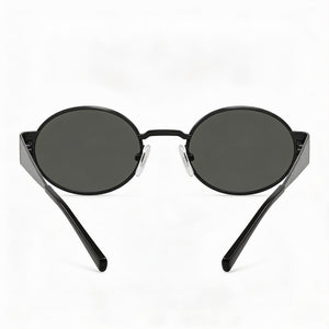 Gucci GG1854S 001 Oval Sunglasses Unisex — side view, Non-Polarized Grey lens