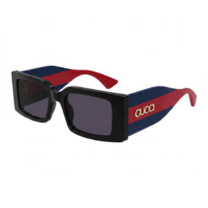 Gucci GG1860S Black Rectangle Sunglasses for Women, Violet lens