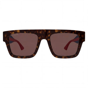 Gucci GG1868S Rectangle Sunglasses Unisex — front view, Havana frame