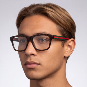 Gucci GG1870O Square Eyeglasses for Unisex — interior view, Polycarbonate demo lenses