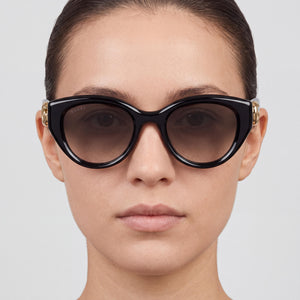 Gucci GG1976SK-002 Black Sunglasses Unisex — interior view, Black lens detail