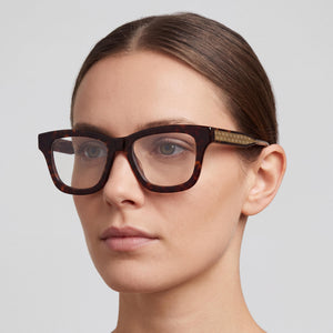 Gucci Gg2066o-006 Square Eyeglasses for Women — interior view, Polycarbonate demo lenses