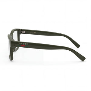 Gucci Gg2107ol-004 Rectangle Eyeglasses Men — side view, Green Acetate temples