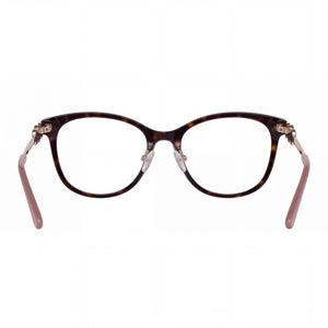Guess 50255 Rectangle Eyeglasses Men — side view, Gold Plastic temples